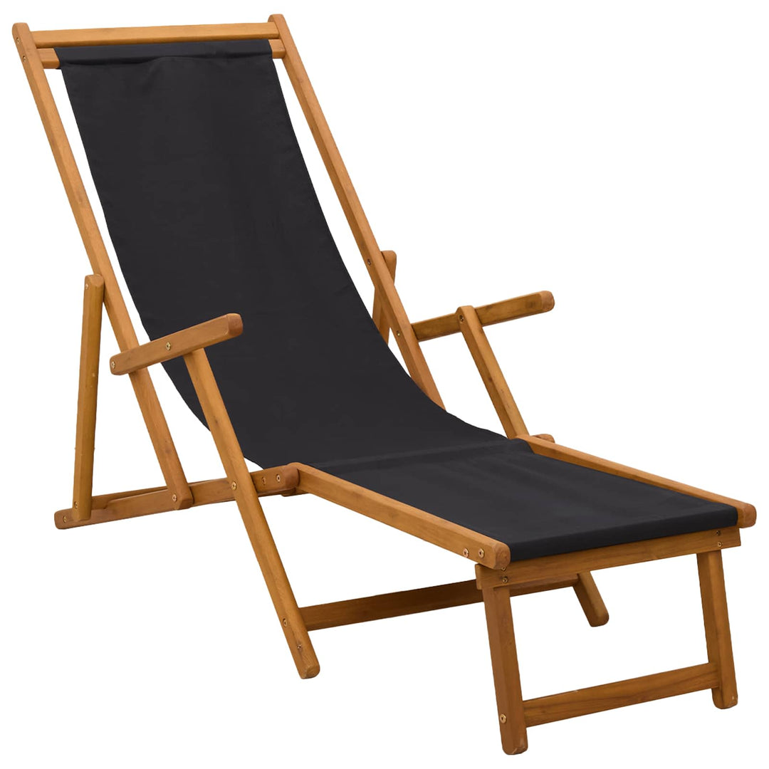 Foldestol 2 pcs 3 position Massiv Eucalyptus Træ Sort
