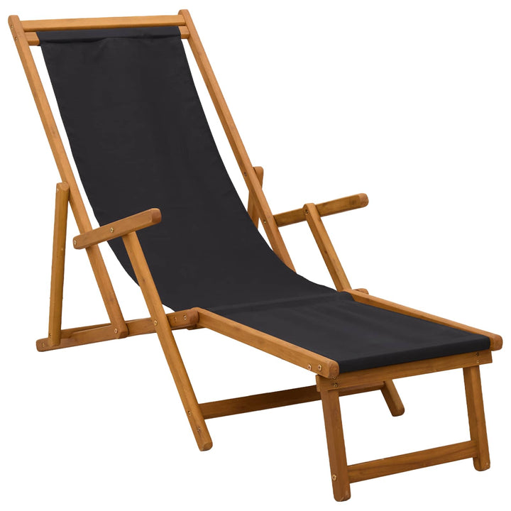 Foldestol 2 pcs 3 position Massiv Eucalyptus Træ Sort