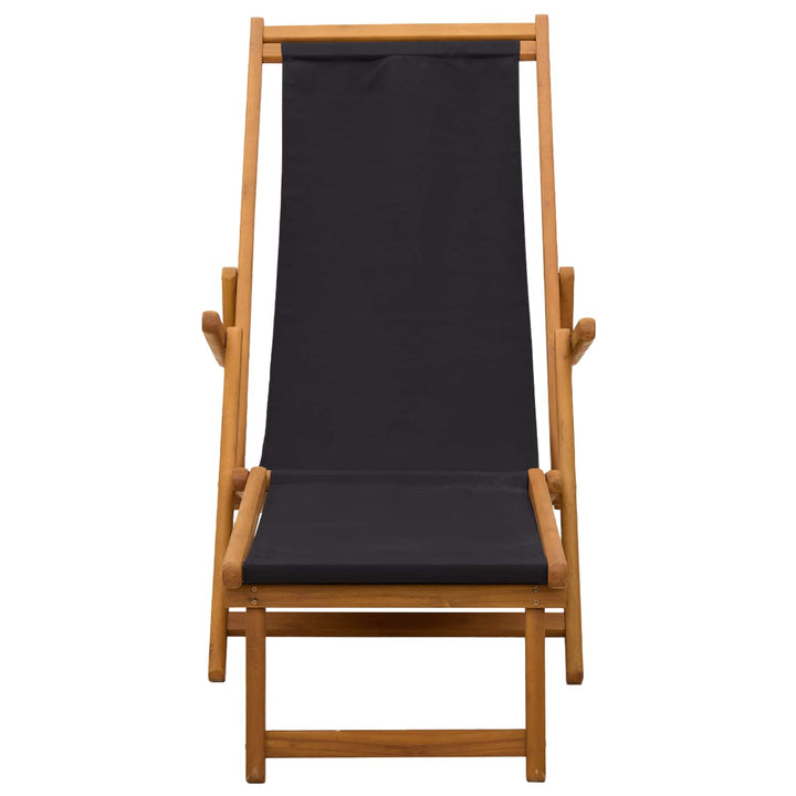 Foldestol 2 pcs 3 position Massiv Eucalyptus Træ Sort