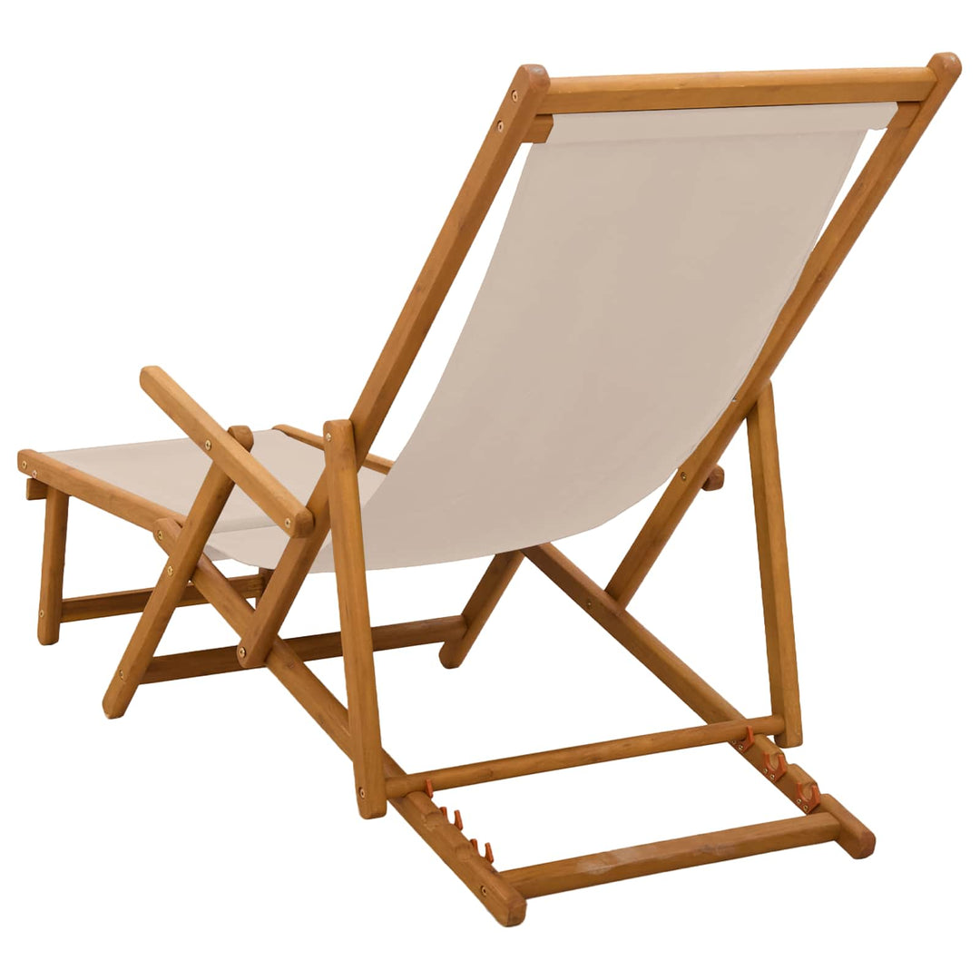 Foldestol 2 pcs 3 position Massiv Eucalyptus Træ Beige