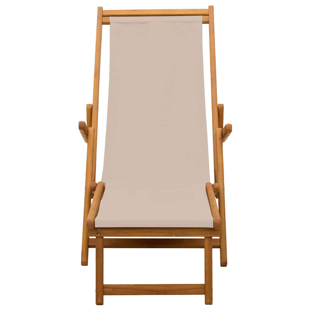 Foldestol 2 pcs 3 position Massiv Eucalyptus Træ Beige