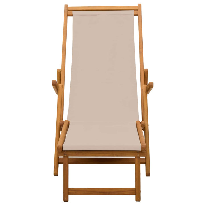 Foldestol 2 pcs 3 position Massiv Eucalyptus Træ Beige