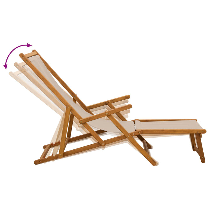 Foldestol 2 pcs 3 position Massiv Eucalyptus Træ Beige