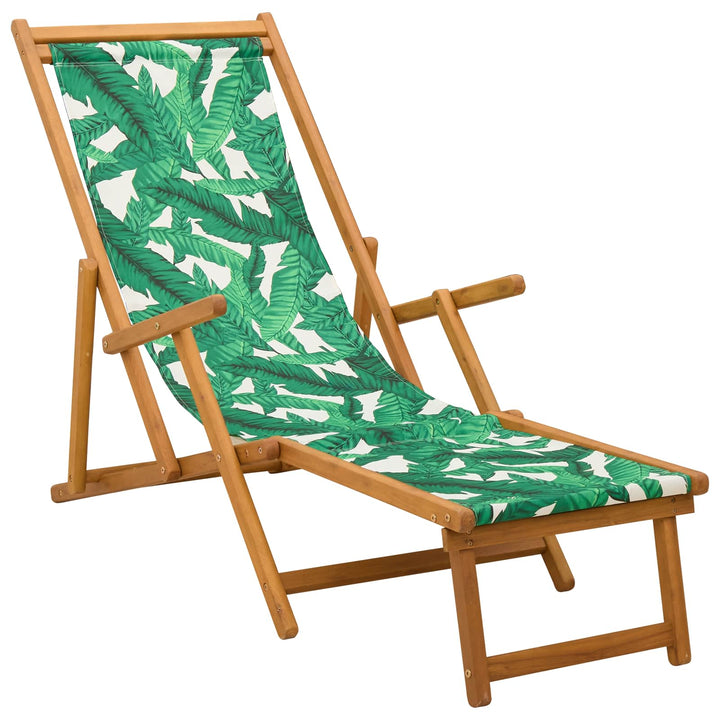 Foldestol 2 pcs 3 position Massiv Eucalyptus Træ Bladmønster