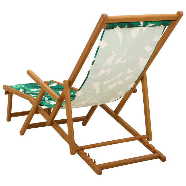 Foldestol 2 pcs 3 position Massiv Eucalyptus Træ Bladmønster