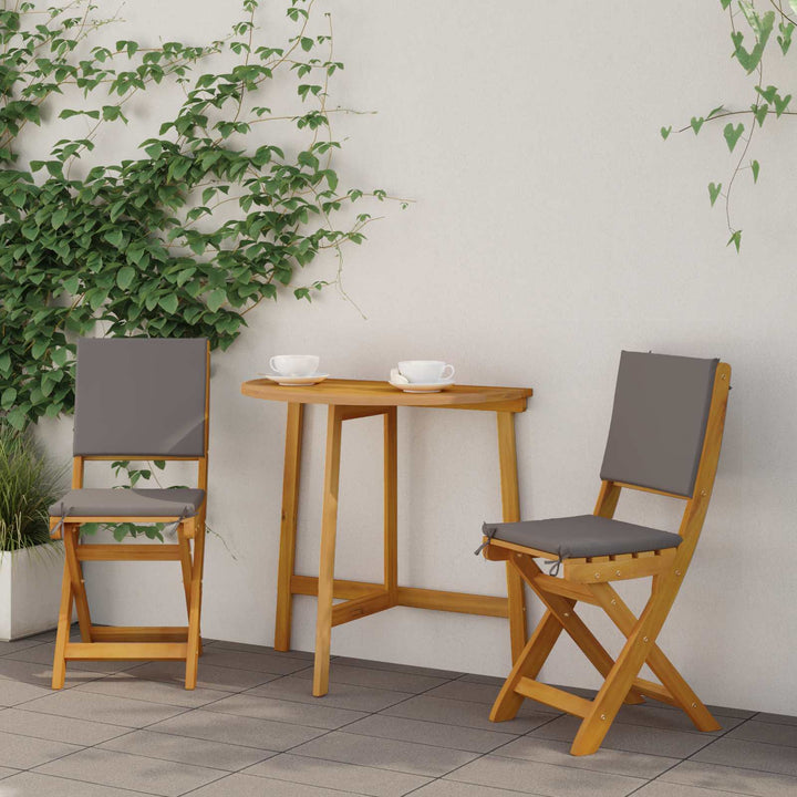 Udendørs Bistro Stole med pude 2 pcs Mørkegrå 38 x 46 x 85 cm