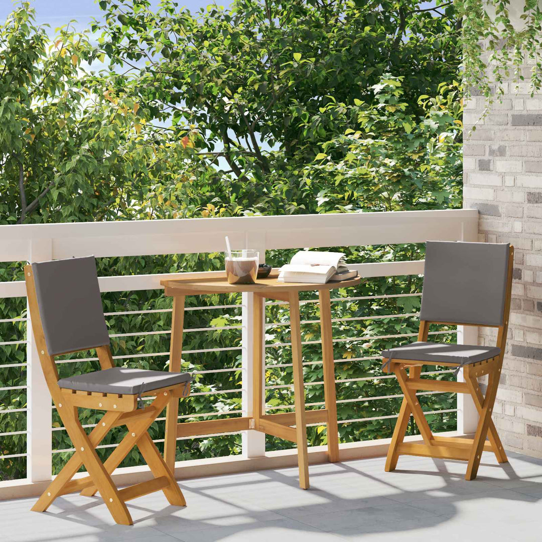 Udendørs Bistro Stole med pude 2 pcs Mørkegrå 38 x 46 x 85 cm