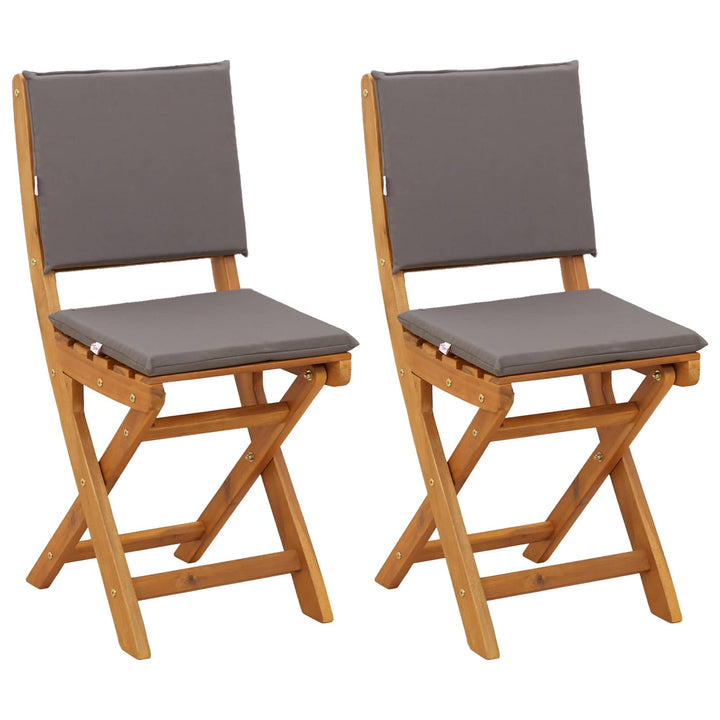 Udendørs Bistro Stole med pude 2 pcs Mørkegrå 38 x 46 x 85 cm