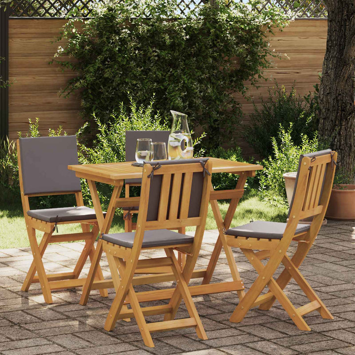 Udendørs Bistro Stole med pude 4 pcs Mørkegrå 38 x 46 x 85 cm