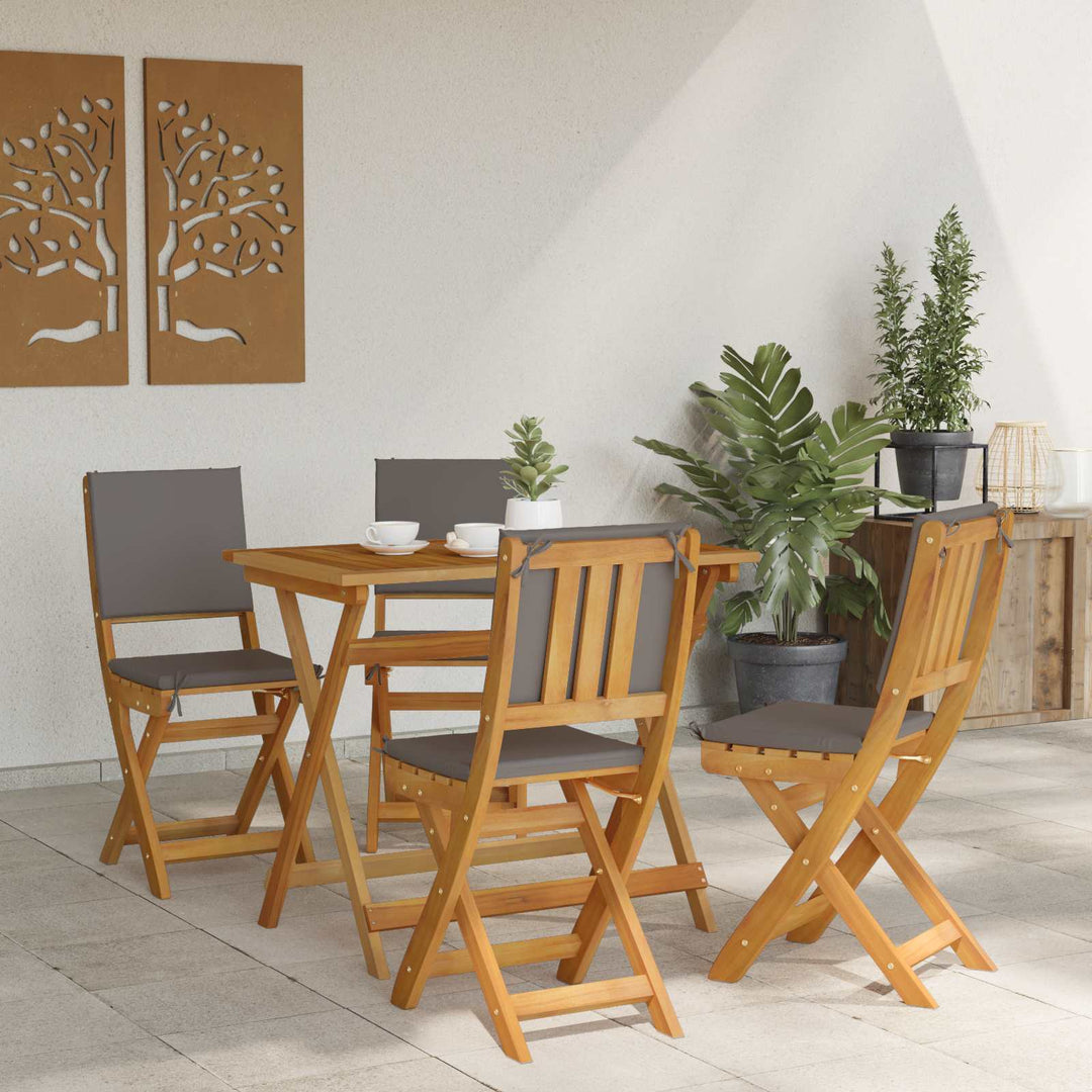 Udendørs Bistro Stole med pude 4 pcs Mørkegrå 38 x 46 x 85 cm