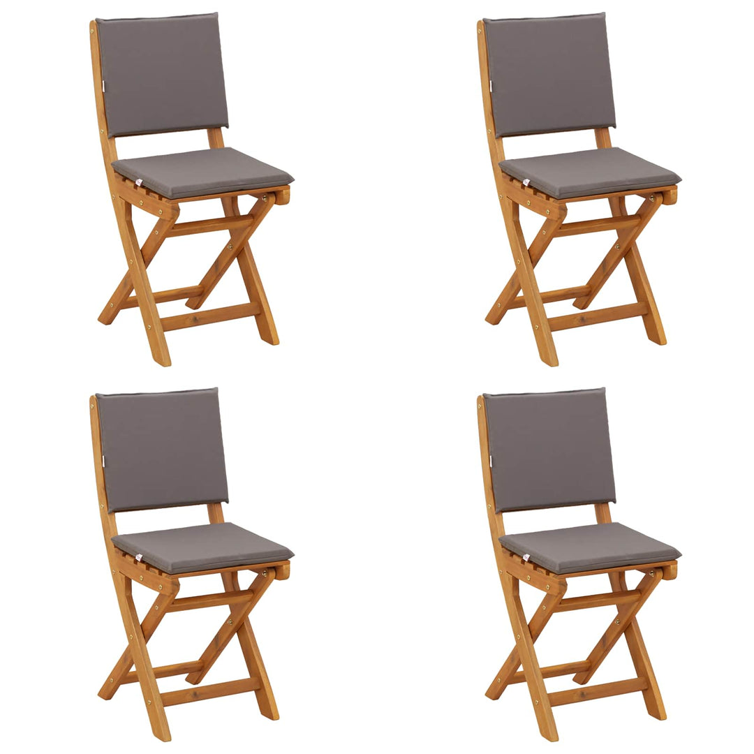 Udendørs Bistro Stole med pude 4 pcs Mørkegrå 38 x 46 x 85 cm
