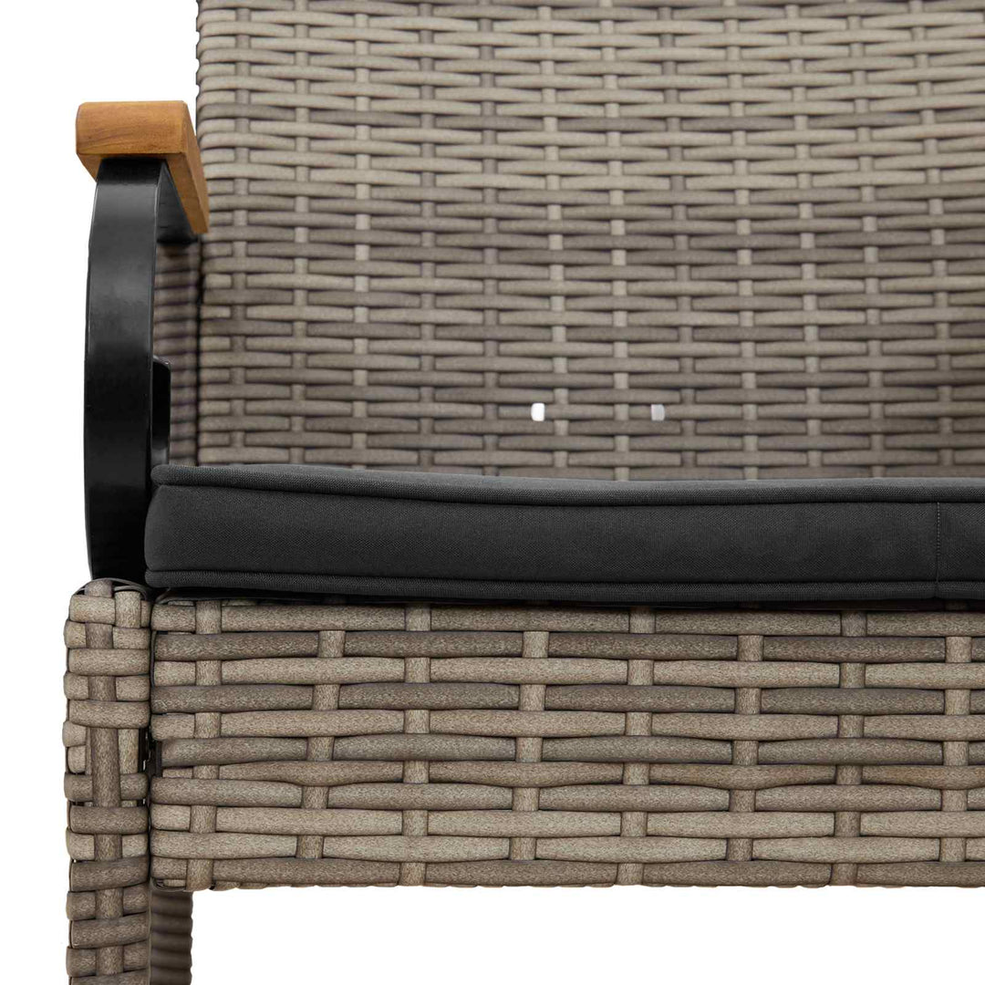 Havestole 4 stk. Grå og Mørkegrå Polyrattan og akacietræ
