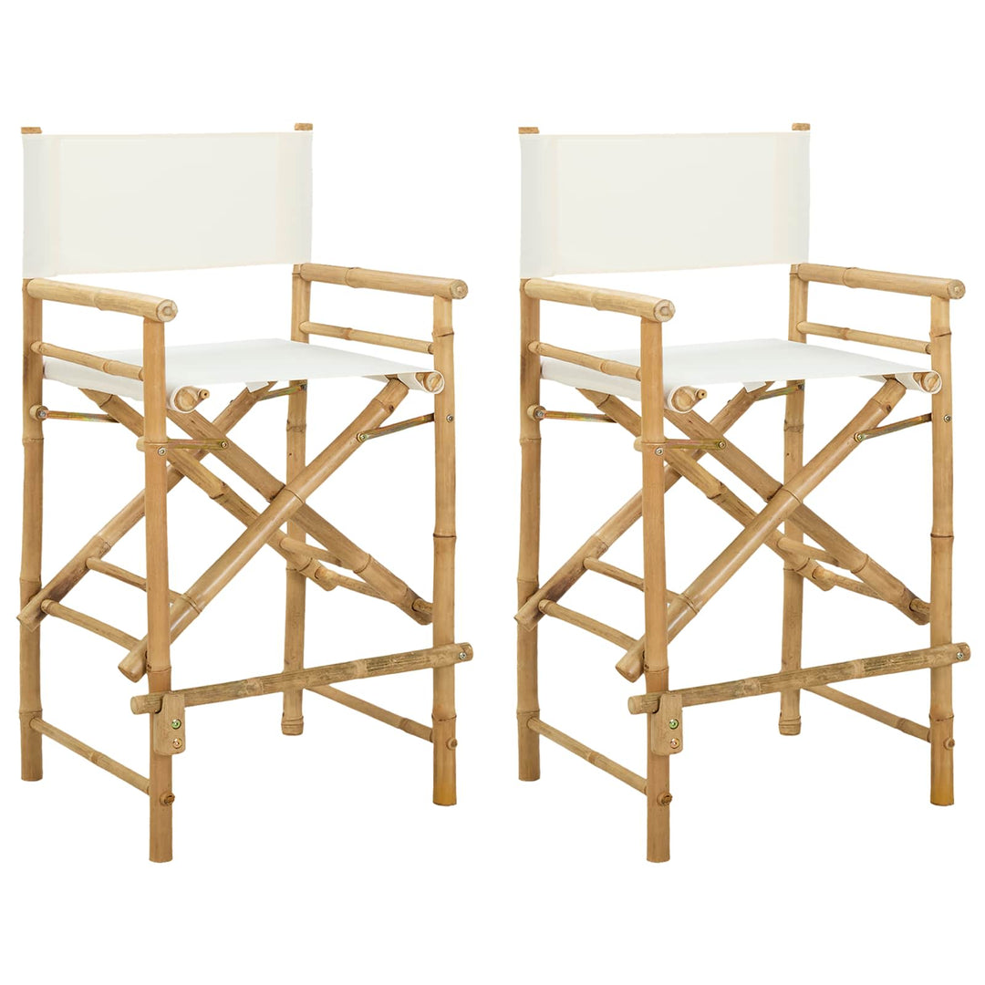 Folding Directors Stol 2 pcs Naturfarvet Bambus