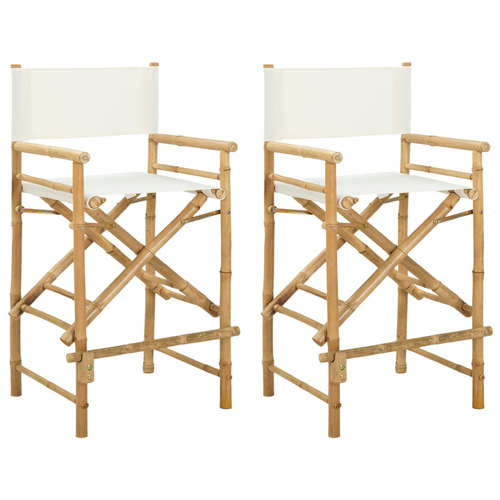 Folding Directors Stol 2 pcs Naturfarvet Bambus