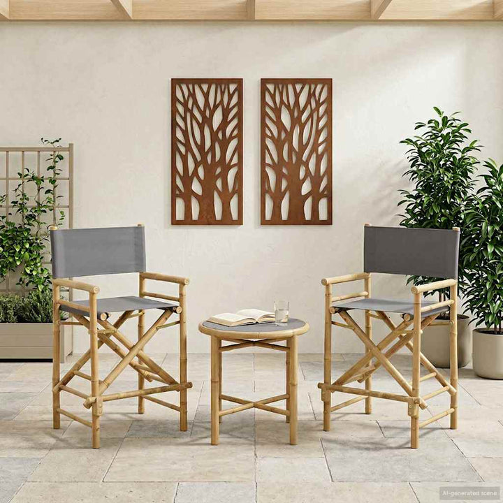 Folding Directors Stol 2 stk. Naturfarvet Bambus