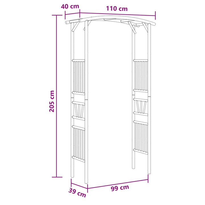 Havebue Naturfarvet 110 x 40 x 205 cm Bambus