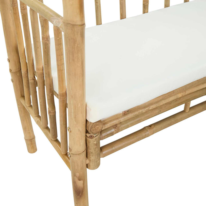 Havebue med Bænk Cremehvid 115 x 50 x 205 cm Bambus