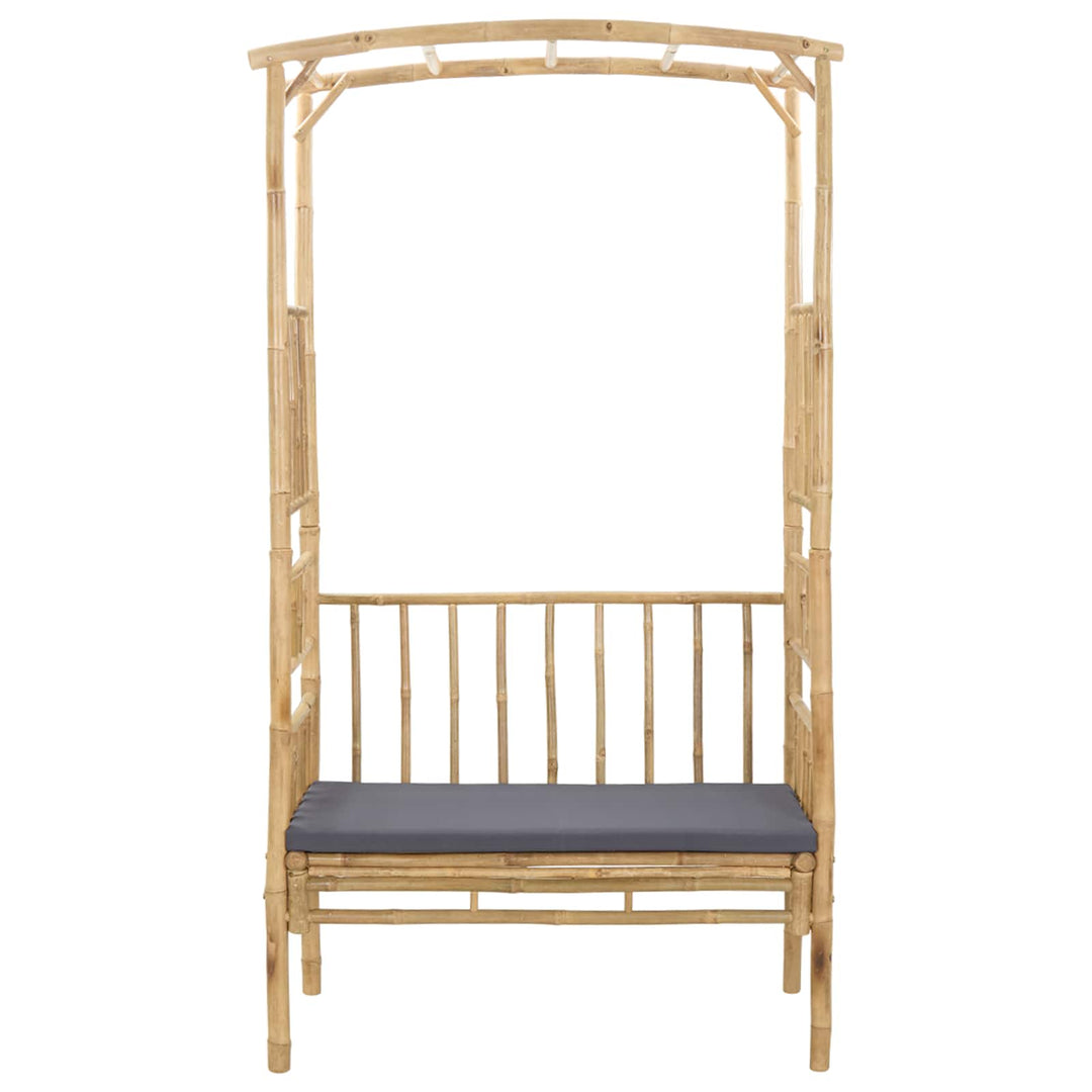 Havebue med Bænk Mørkegrå 115 x 50 x 205 cm Bambus