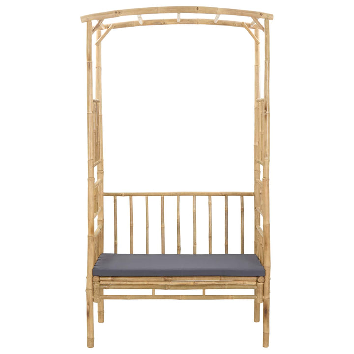 Havebue med Bænk Mørkegrå 115 x 50 x 205 cm Bambus