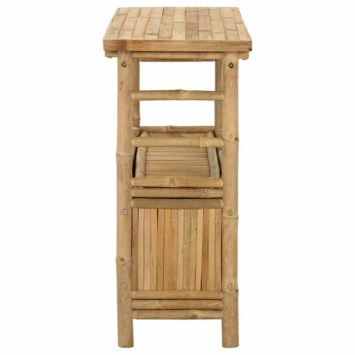 Konsolbord med hylde med dør Naturfarvet 80 x 35 x 75 cm Bambus