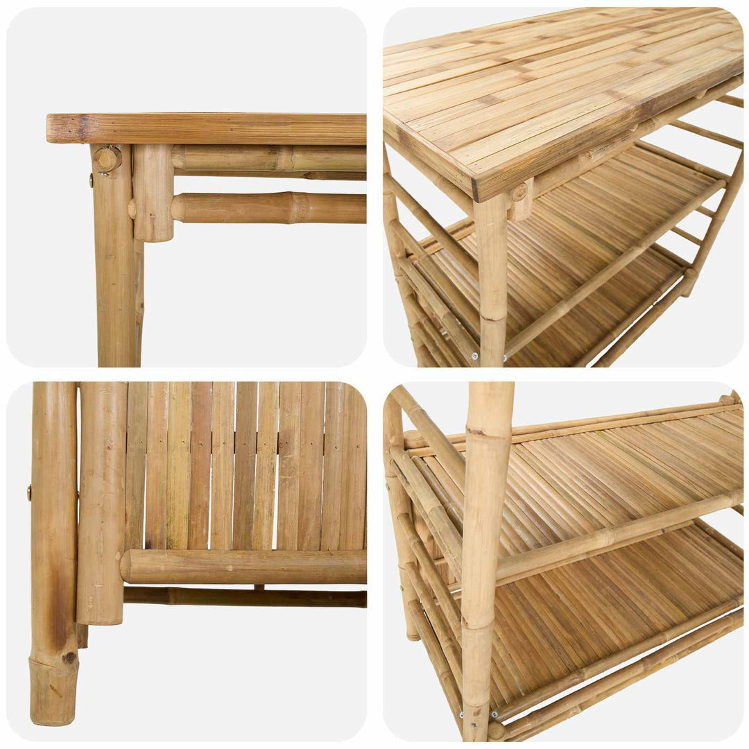 Udendørs barbord Naturfarvet 110 x 50 x 105 cm Bambus