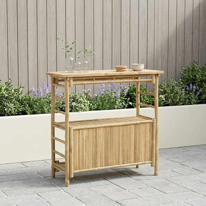 Udendørs barbord Naturfarvet 110 x 50 x 105 cm Bambus