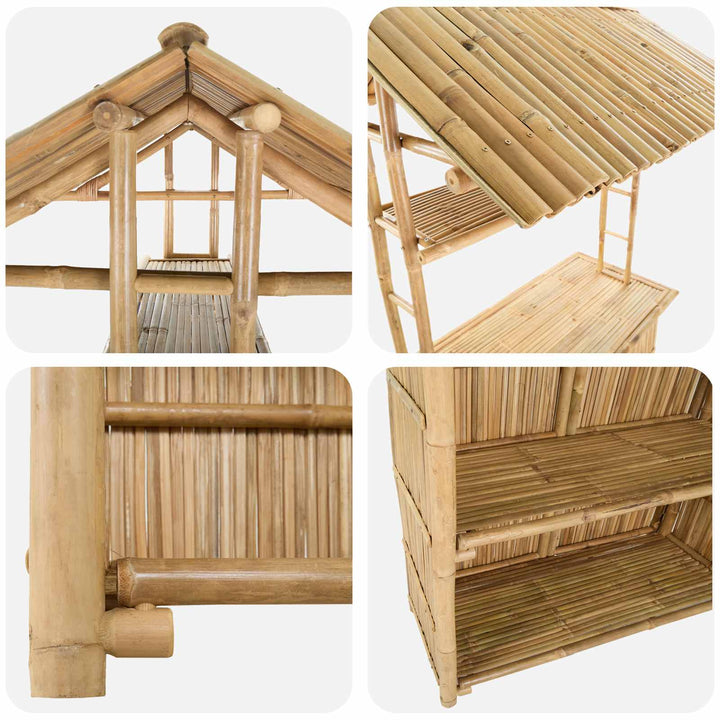 Udendørs barbord Naturfarvet 115 x 95 x 214 cm Bambus