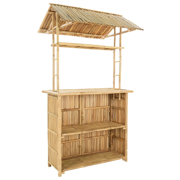 Udendørs barbord Naturfarvet 115 x 95 x 214 cm Bambus