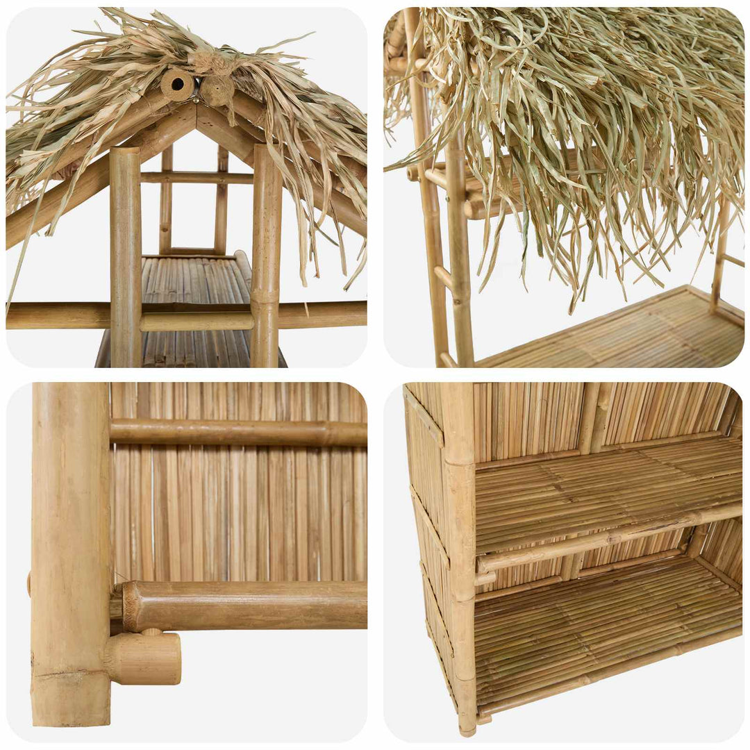 Udendørs barbord Naturfarvet 115 x 95 x 215 cm Bambus