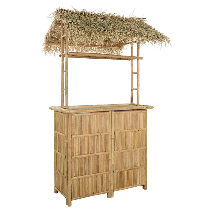 Udendørs barbord Naturfarvet 115 x 95 x 215 cm Bambus