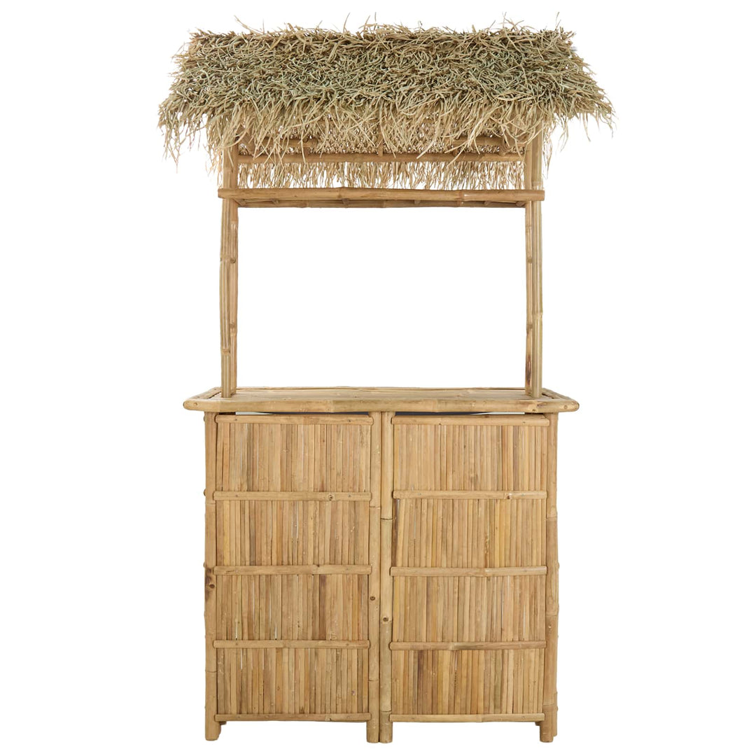 Udendørs barbord Naturfarvet 115 x 95 x 215 cm Bambus