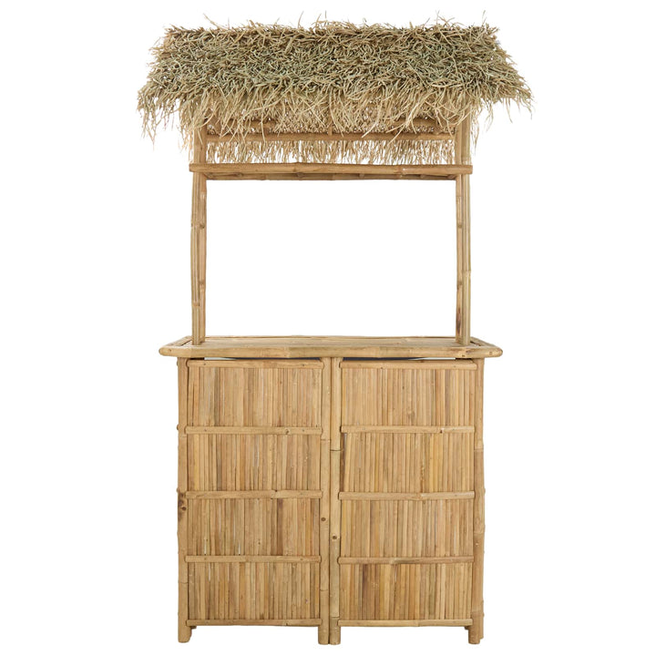 Udendørs barbord Naturfarvet 115 x 95 x 215 cm Bambus