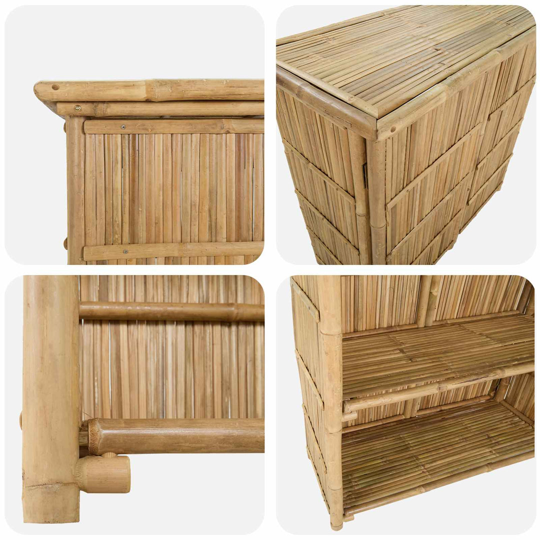 Udendørs barbord Naturfarvet 115 x 55 x 105 cm Bambus