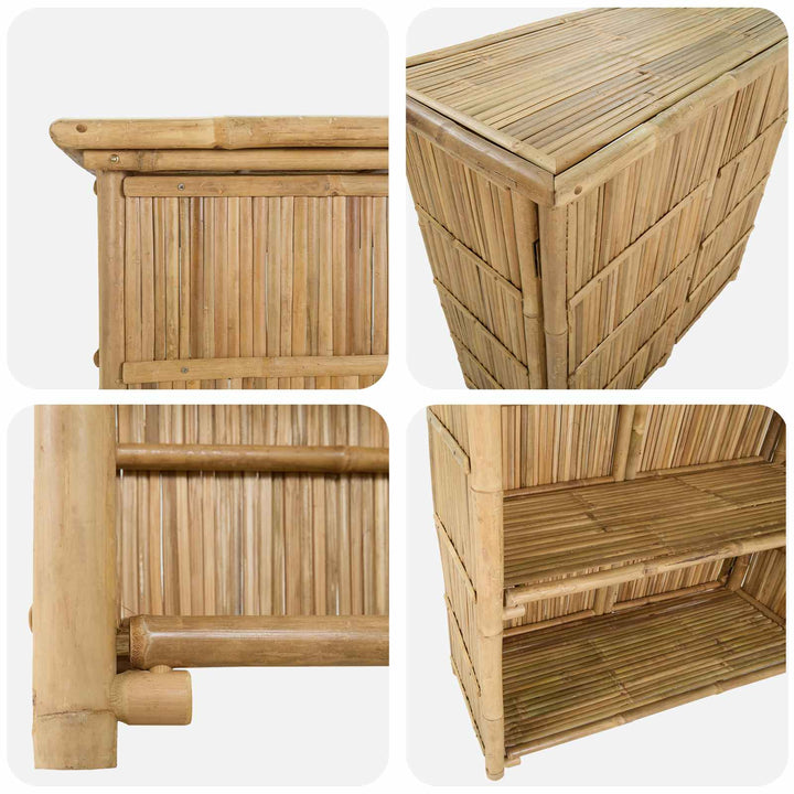 Udendørs barbord Naturfarvet 115 x 55 x 105 cm Bambus