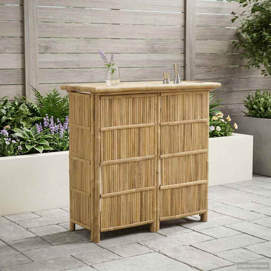 Udendørs barbord Naturfarvet 115 x 55 x 105 cm Bambus