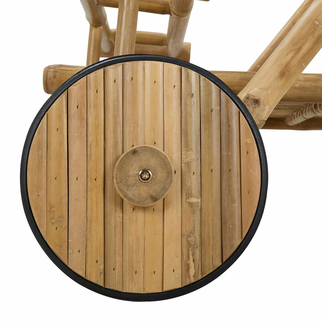 Serveringsvogn med hjul Naturfarvet 79 x 67,5 x 84 cm Bambus