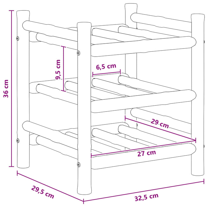 Vinfad Naturfarvet 32,5 x 29,5 x 36 cm Bambus