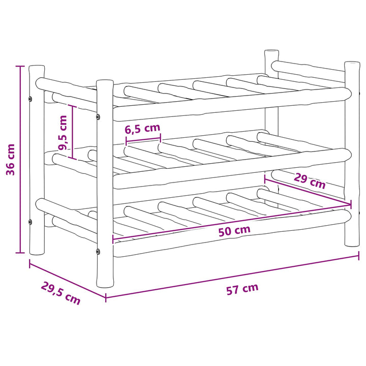 Vinfad Naturfarvet 57 x 29,5 x 36 cm Bambus
