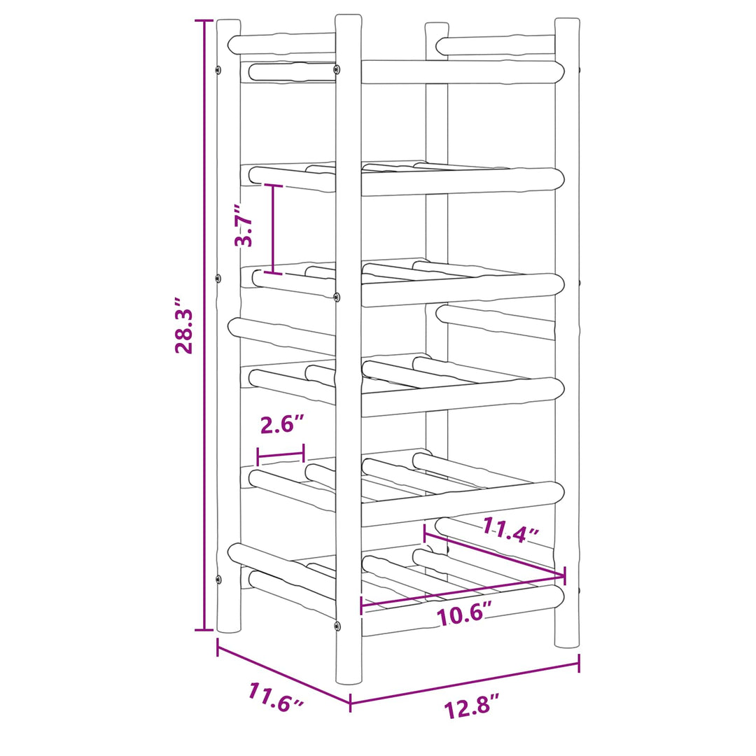 Vinfad Naturfarvet 32,5 x 29,5 x 72 cm Bambus