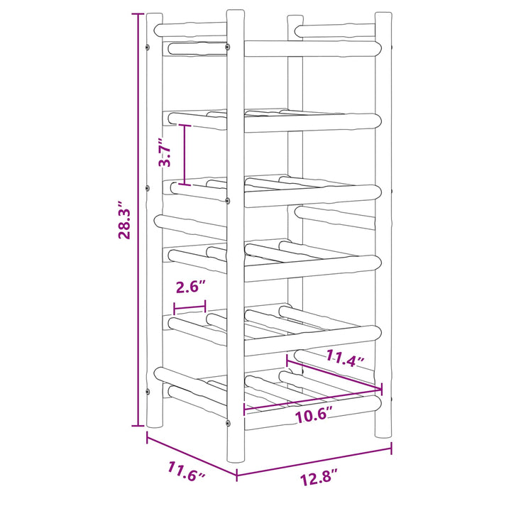Vinfad Naturfarvet 32,5 x 29,5 x 72 cm Bambus