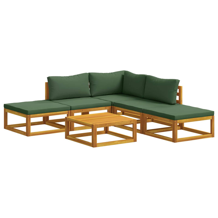 Sofa Sæt 6 stk. Naturfarvet Massivt Akacietræ