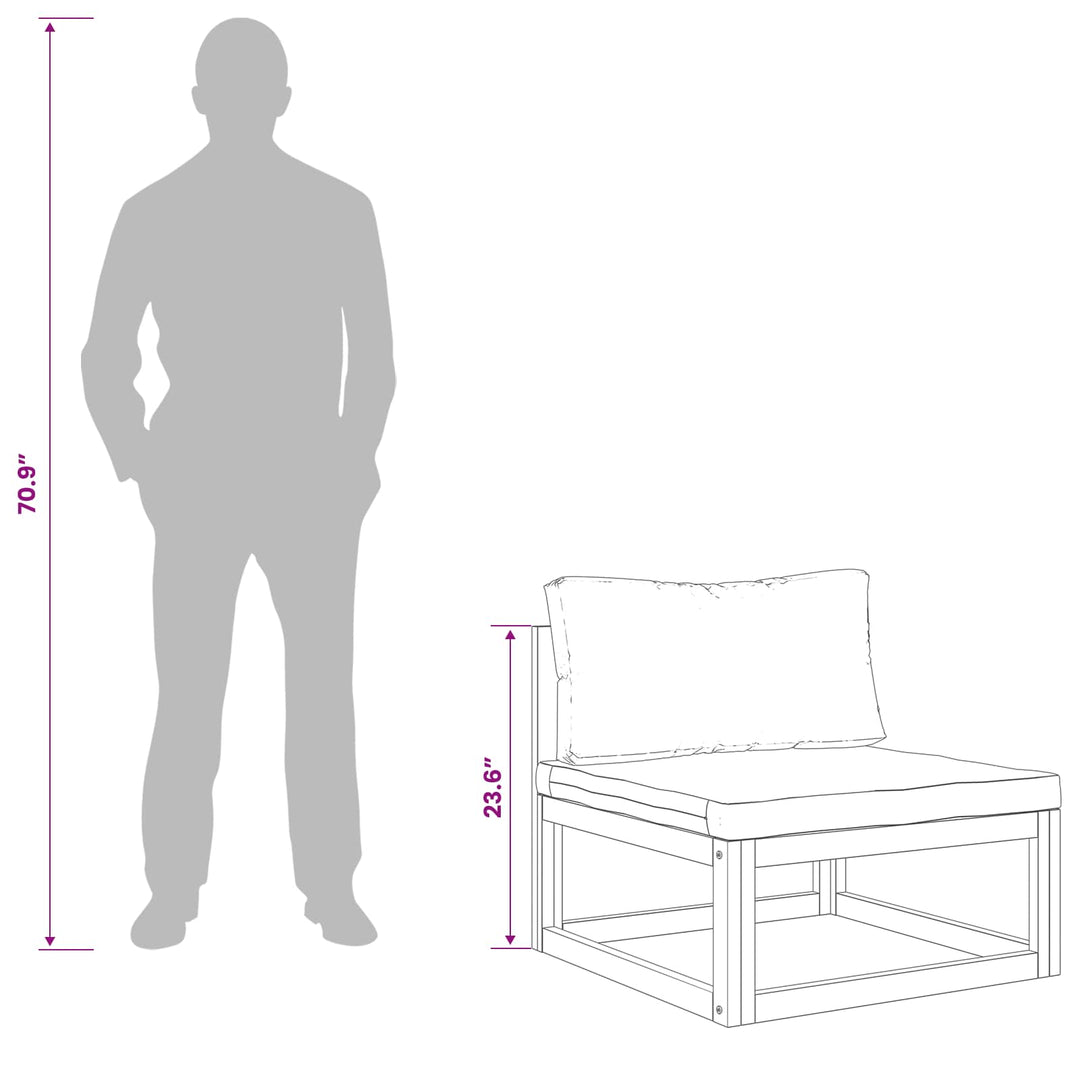 Sofa Sæt 5 stk. Naturfarvet Massivt Akacietræ