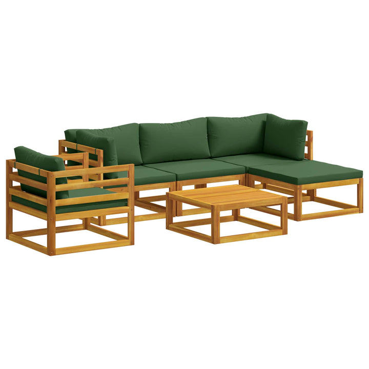 Sofa Sæt 6 stk. Naturfarvet Massivt Akacietræ