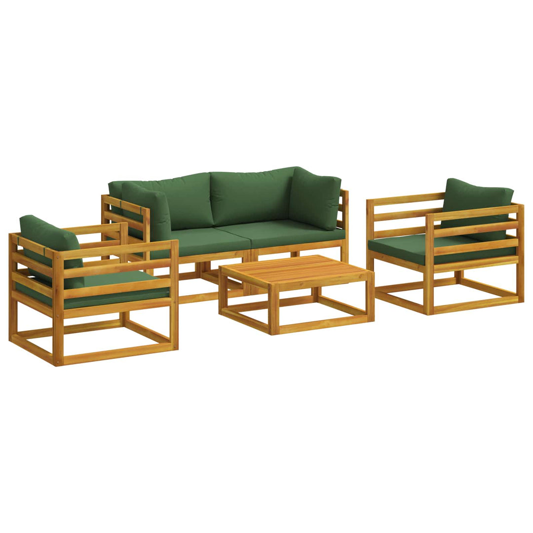 5-delt Have Lounge Sæt Modular Naturfarvet Massivt Akacietræ