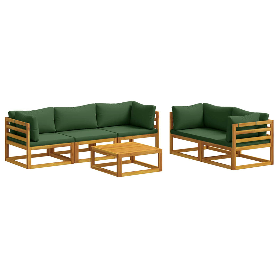 Sofa Sæt 6 stk. Naturfarvet Massivt Akacietræ