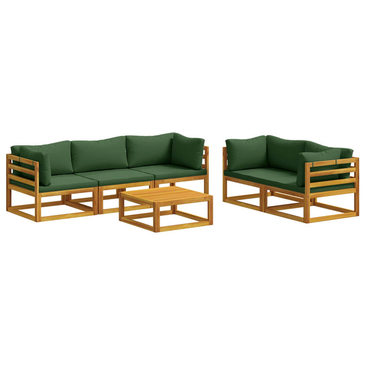 Sofa Sæt 6 stk. Naturfarvet Massivt Akacietræ