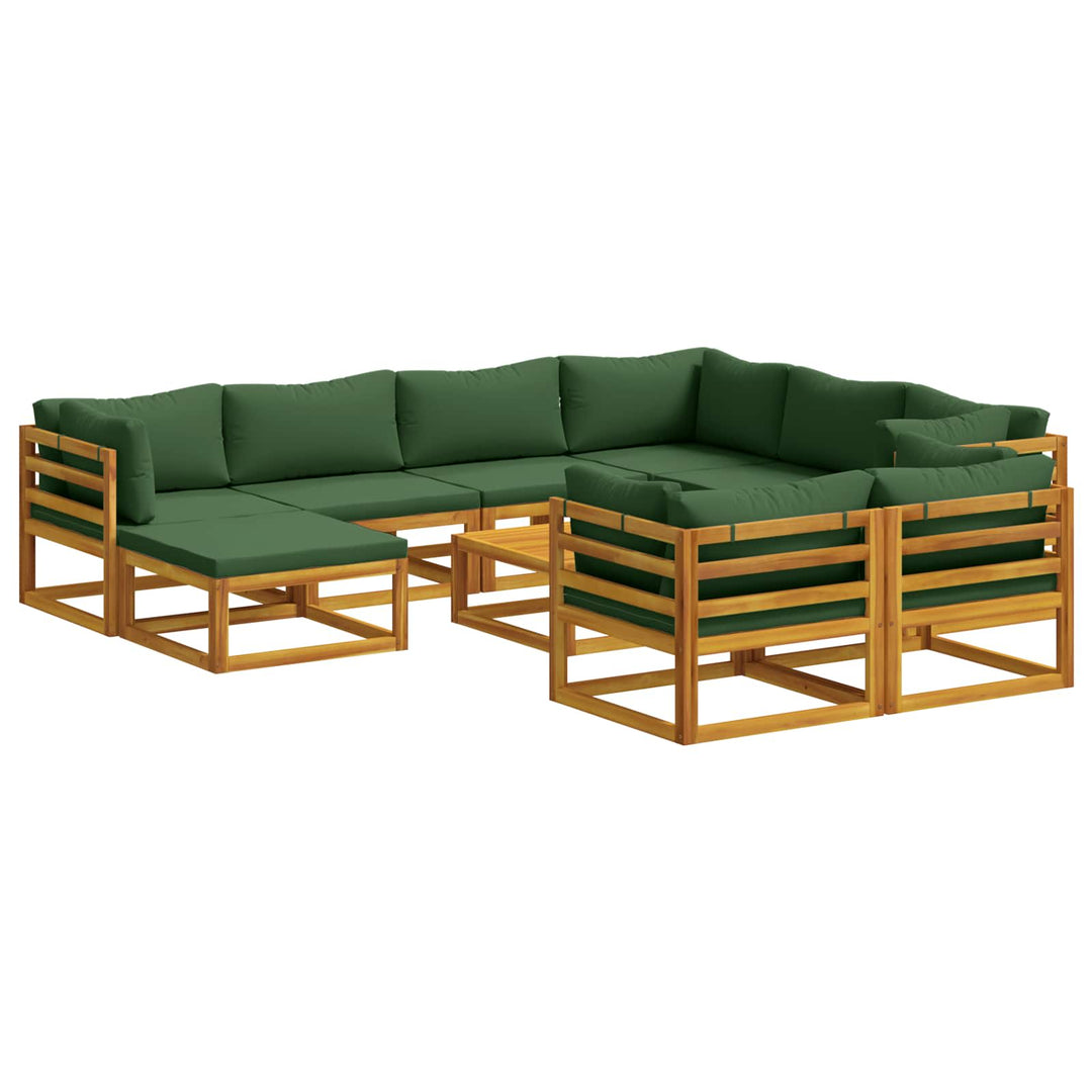 Sofa Sæt 10 stk. Naturfarvet Massivt Akacietræ