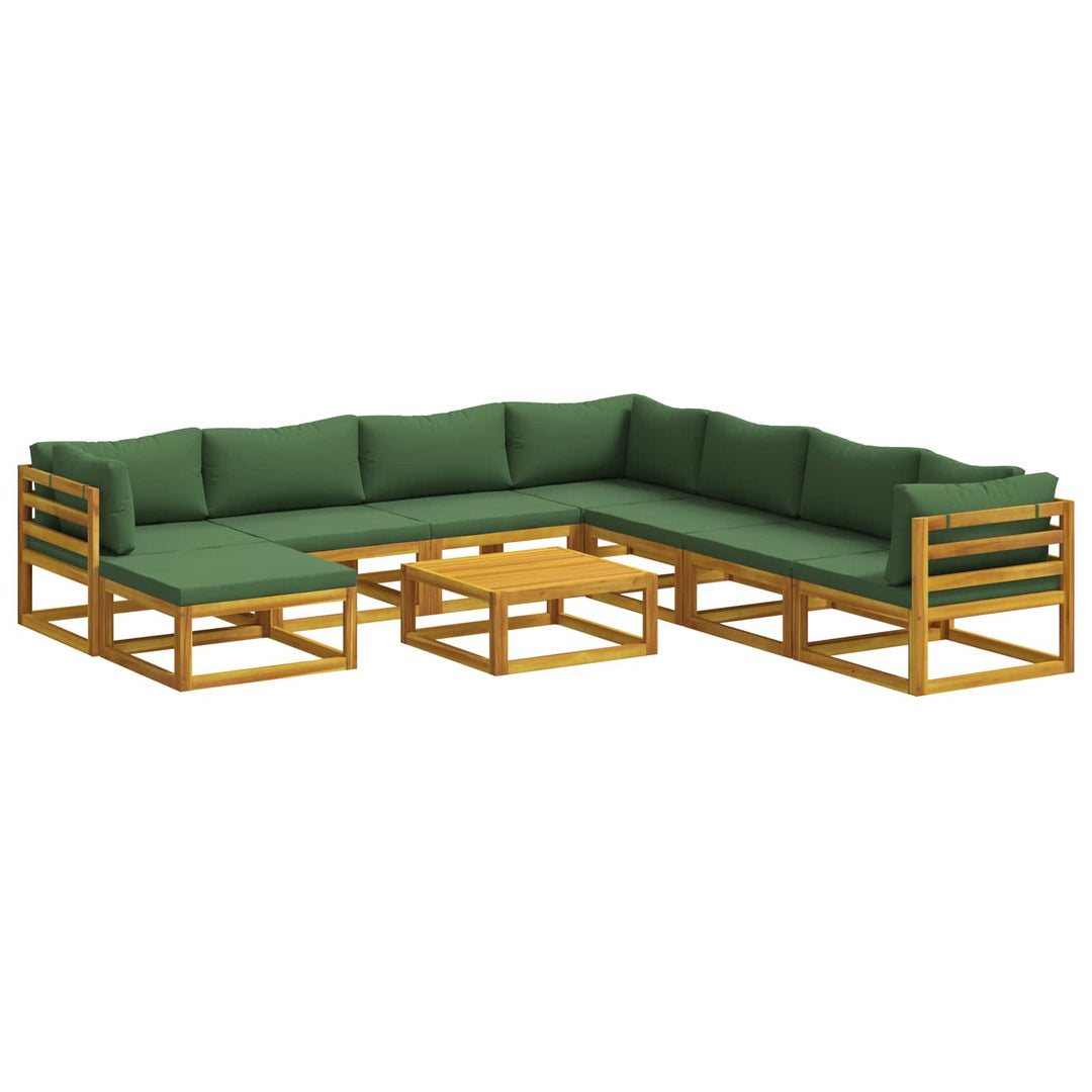 Sofa Sæt 9 stk. Naturfarvet Massivt Akacietræ