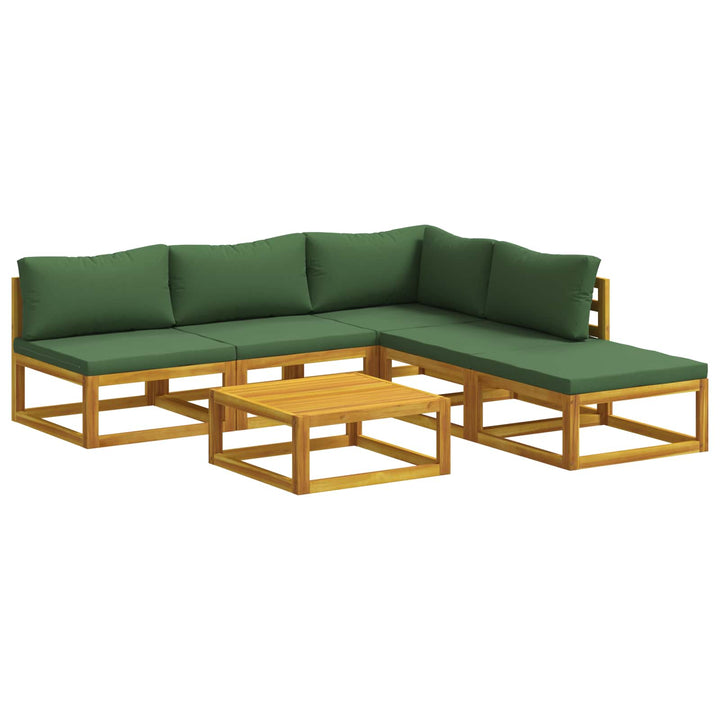 Sofa Sæt 6 stk. Naturfarvet Massivt Akacietræ