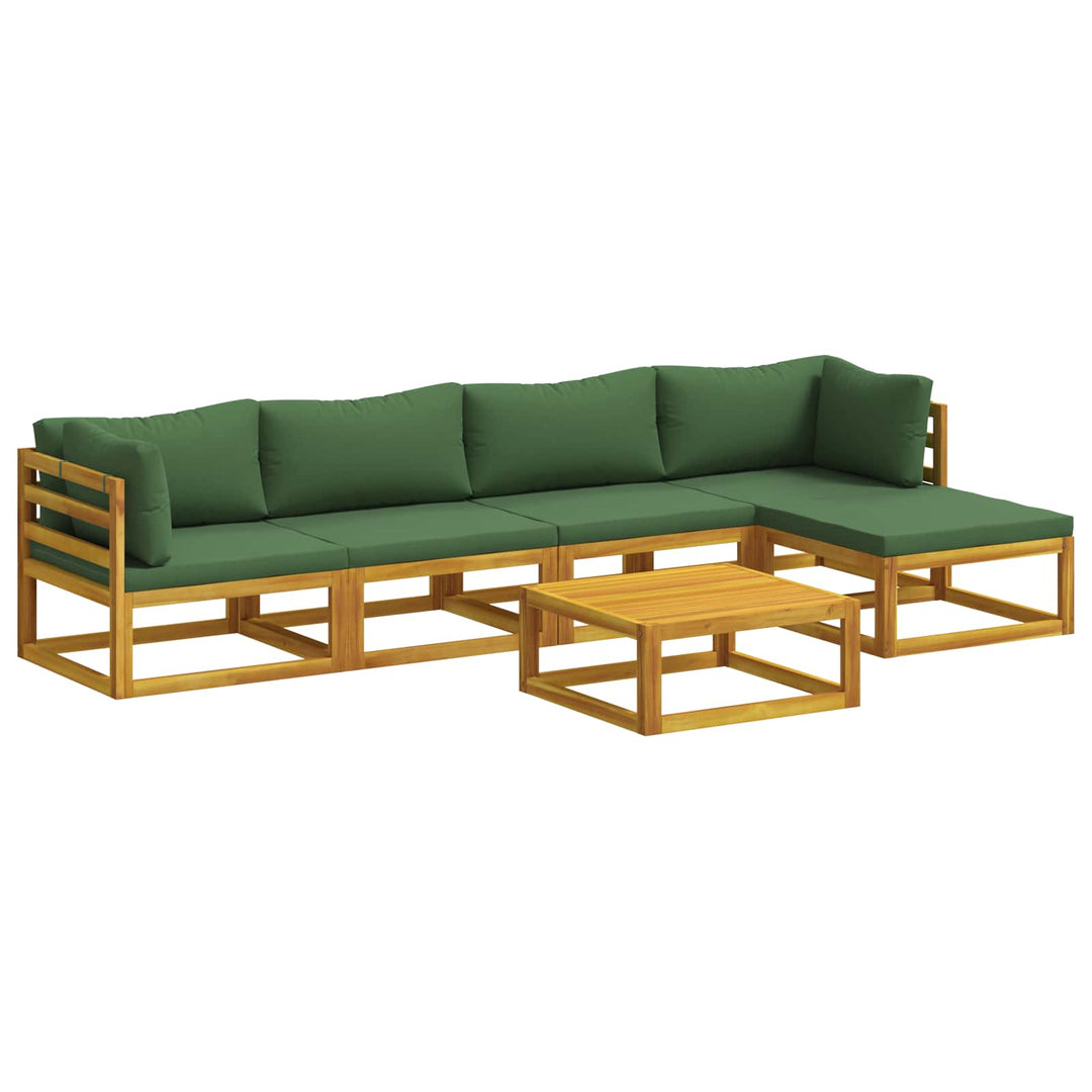 Sofa Sæt 6 stk. Naturfarvet Massivt Akacietræ